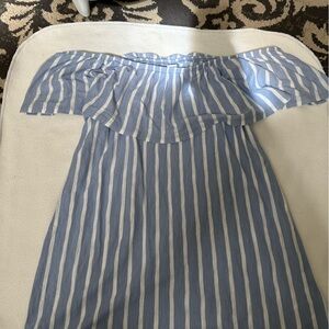 Old navy- size small- off the shoulder blue and white blouse- never wore